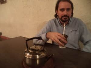 Solemn computer engineer Emiliano educates me on the ritual of Argentinian mate.